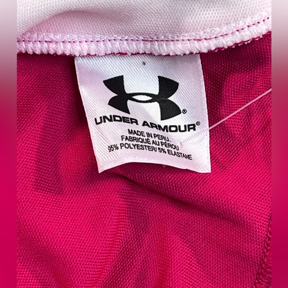 Under Armour Golf Zip Colorblock Polo Shirt
Pink and White, Size Medium, NWT - Picture 5 of 9